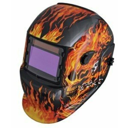 KT INDUSTRIES Adh Flaming Skull Helmet 4-1071